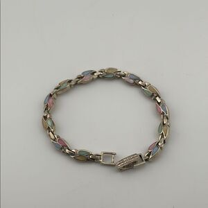 Elegant Sterling Silver 925 pastel Colors enamel Bracelet
